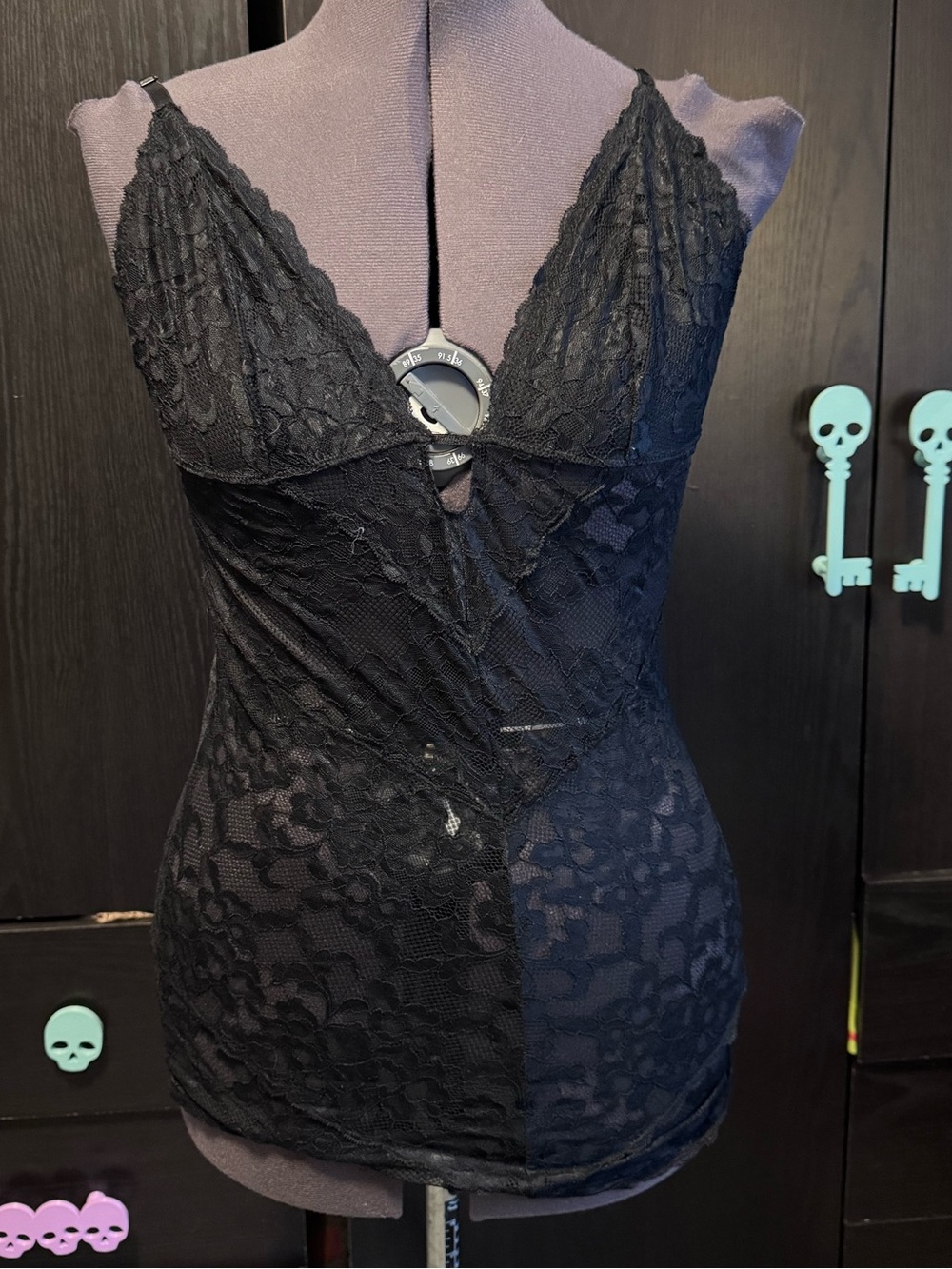 La Vie En Rose Black Lace Cami
